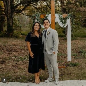 Vince Camuto velvet navy size 14 dress. Worn once. Prices negotiable.